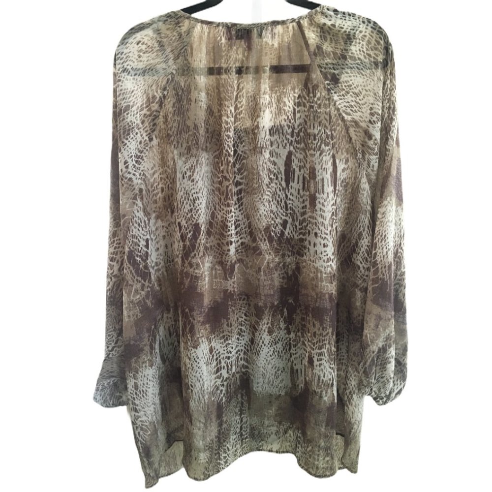 Nicole Richie Printed Raglan Sleeve Blouse & Tank - Picture 2 of 9